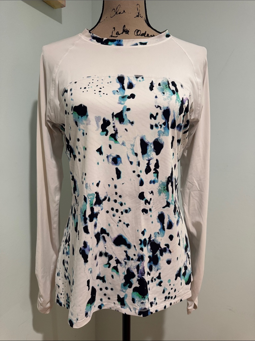 Calia printed workout top long sleeve size large